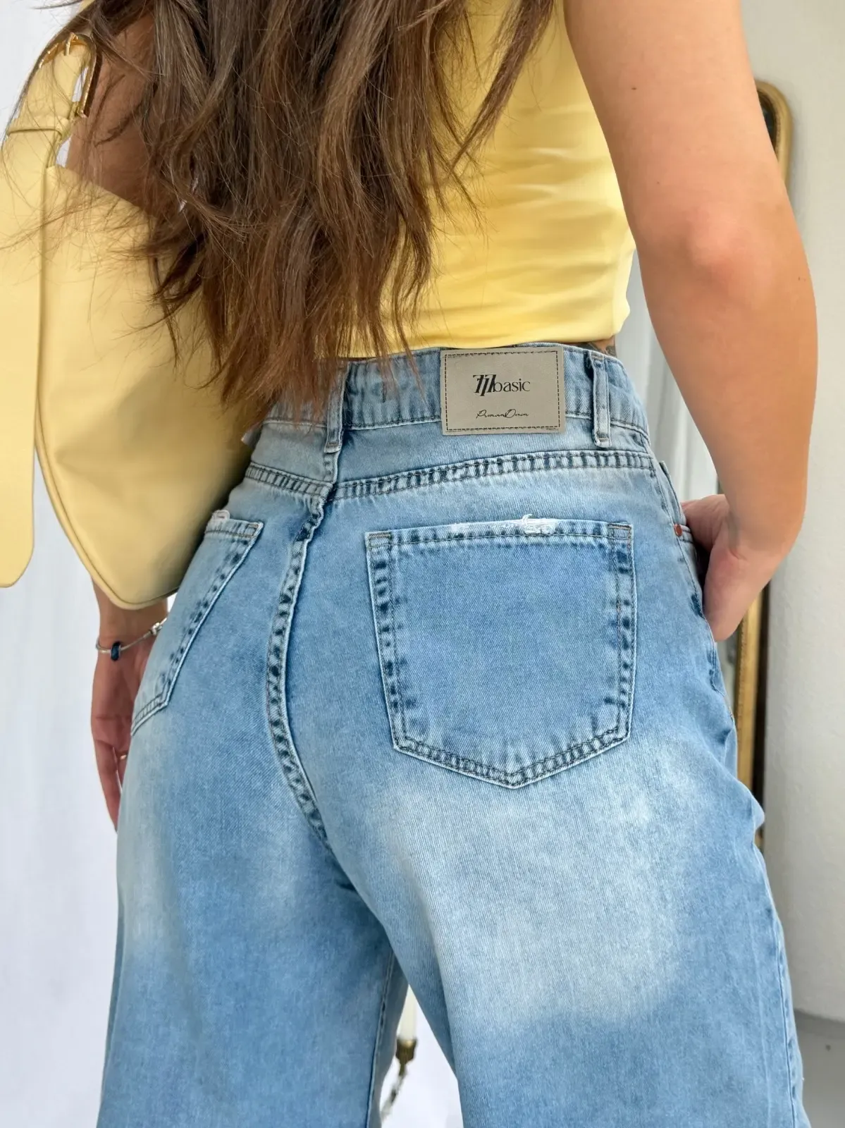 Likrasız Tensel Jeans Bermuda Şort