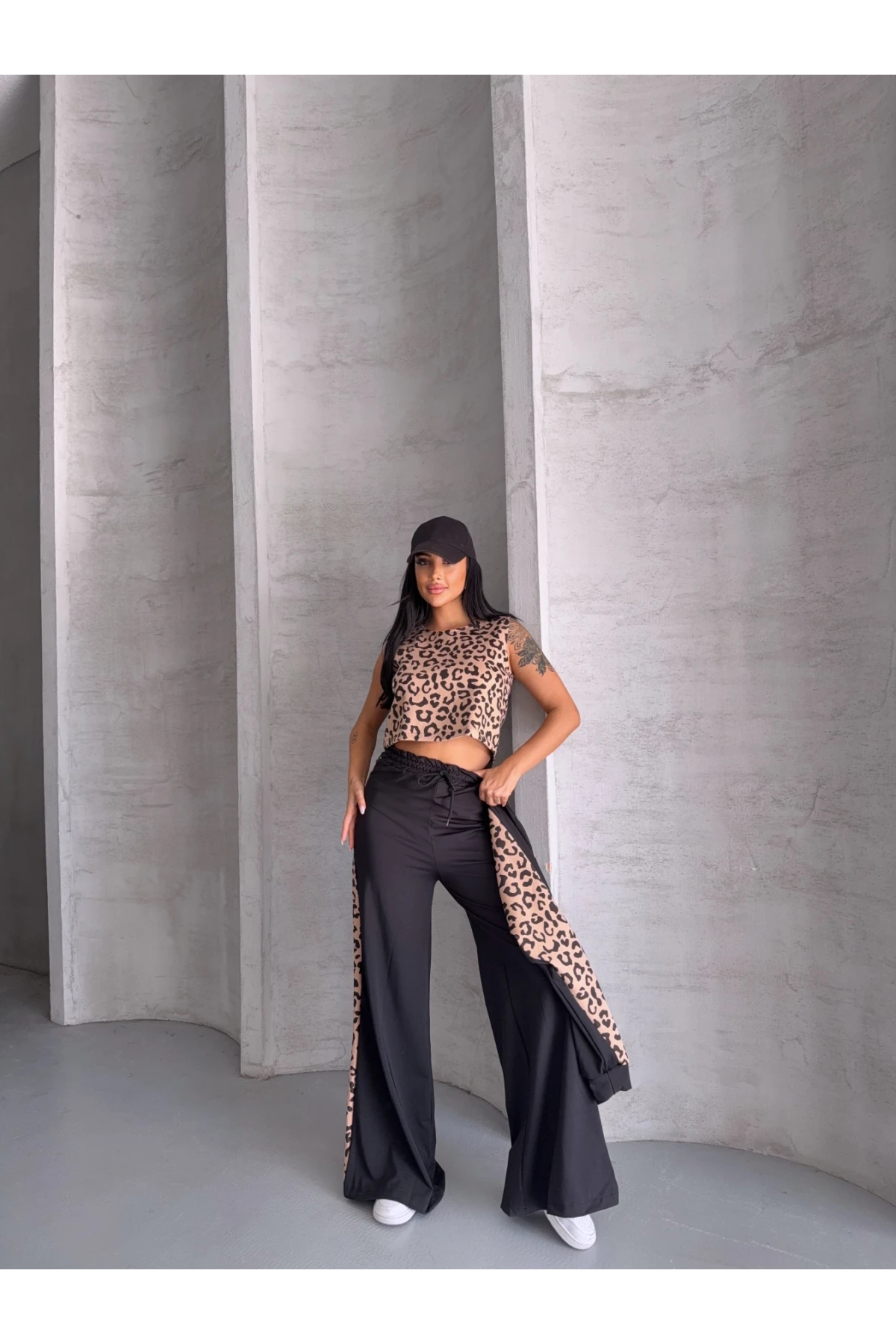 Oysh Kumaş Leopar Desen 3lü Takım