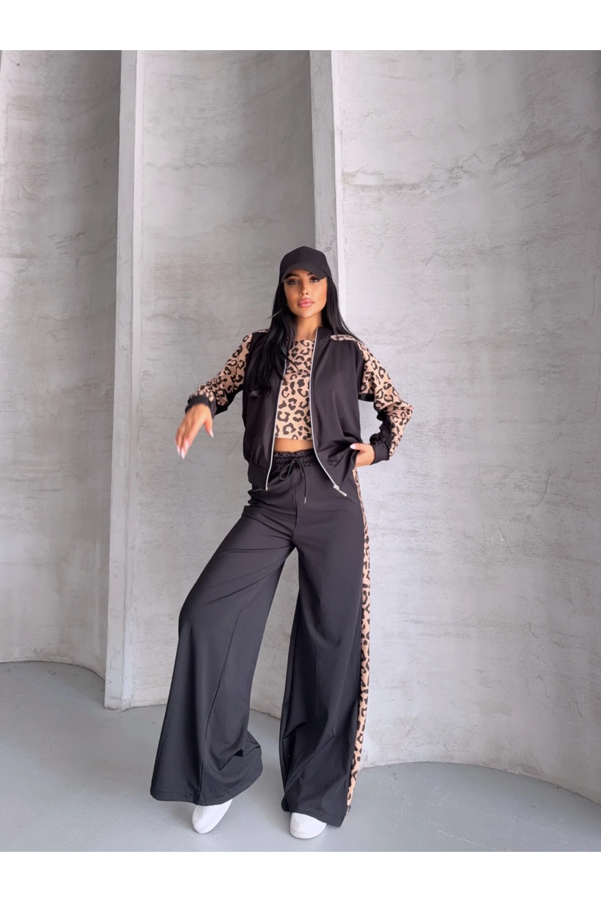 Oysh Kumaş Leopar Desen 3lü Takım