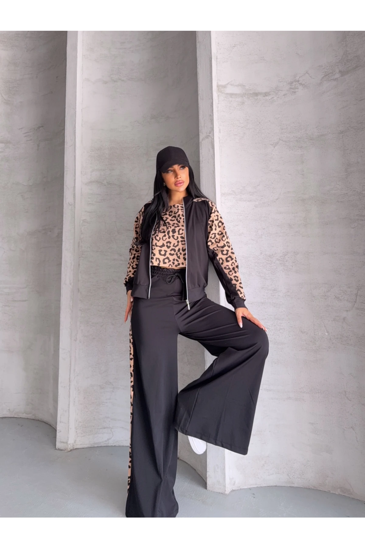 Oysh Kumaş Leopar Desen 3lü Takım