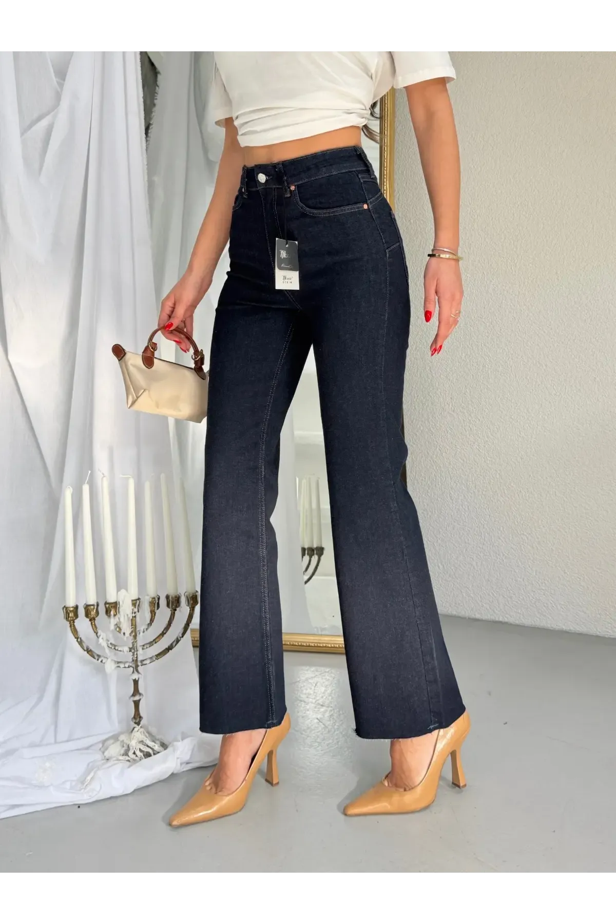 PUSH UP Likralı Flare Jeans