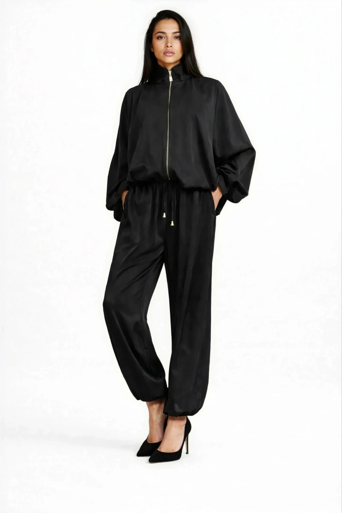 Şalvar Alt Üst Takım Siyah