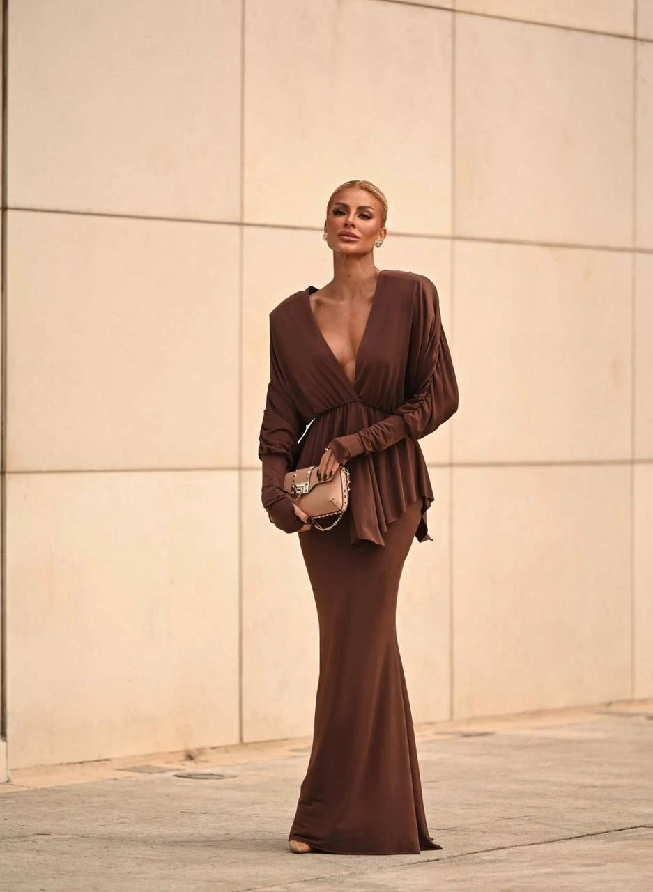 Sandy Kumaş Vatkalı Takım Kahve