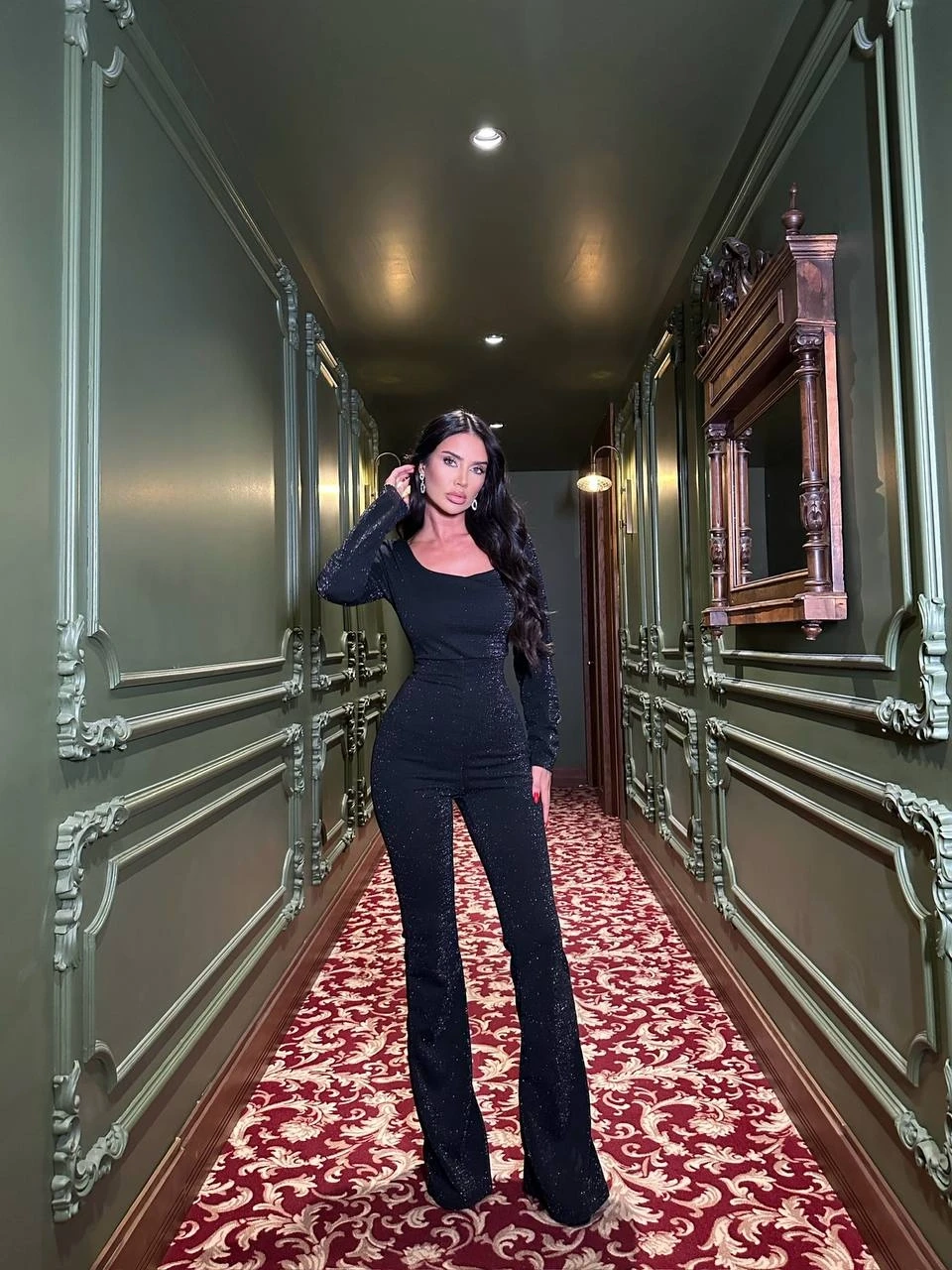 Simli Scuba Kumaş Sırt Detay Tulum