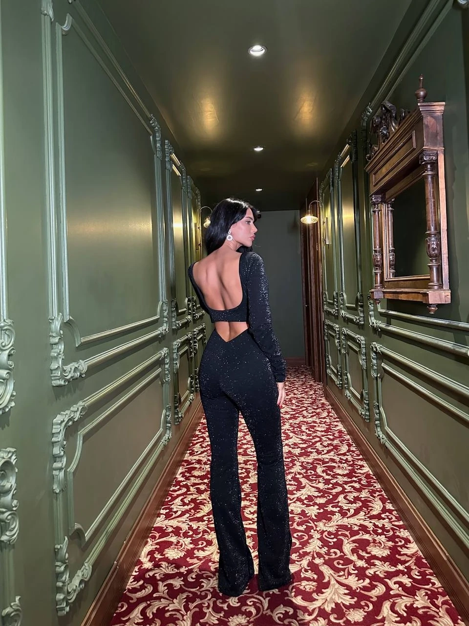 Simli Scuba Kumaş Sırt Detay Tulum