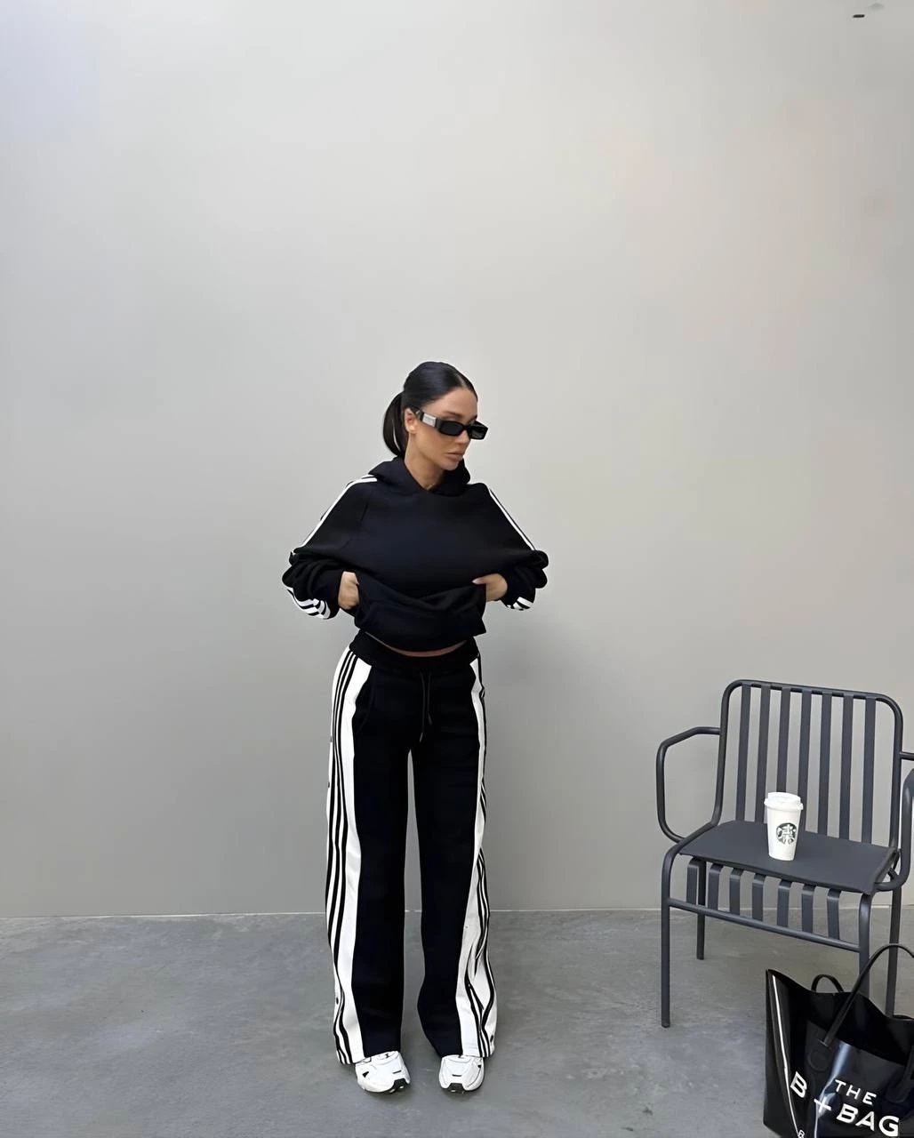 Skuba Kumaş Yanları Çıtçıtlı Takım Siyah