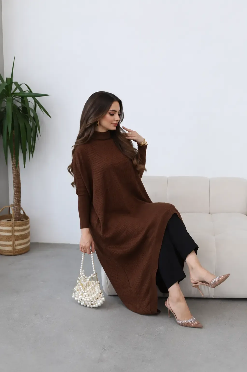 Boğazlı Triko Tunik