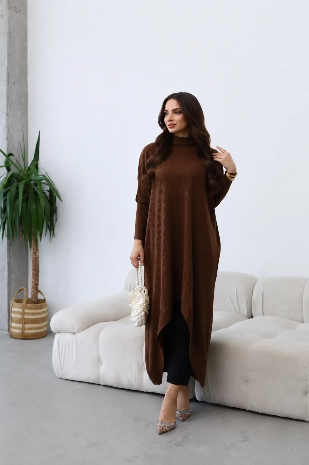 Boğazlı Triko Tunik