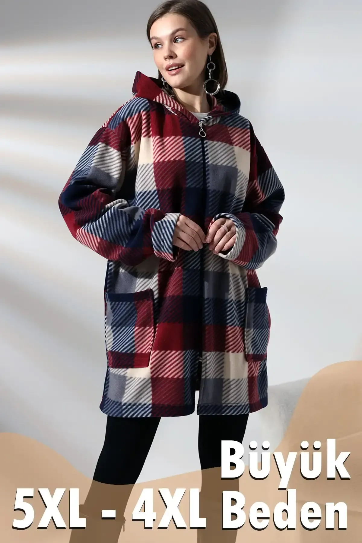 Ekose Desen Polar Ceket-nwcc-1001-brd
