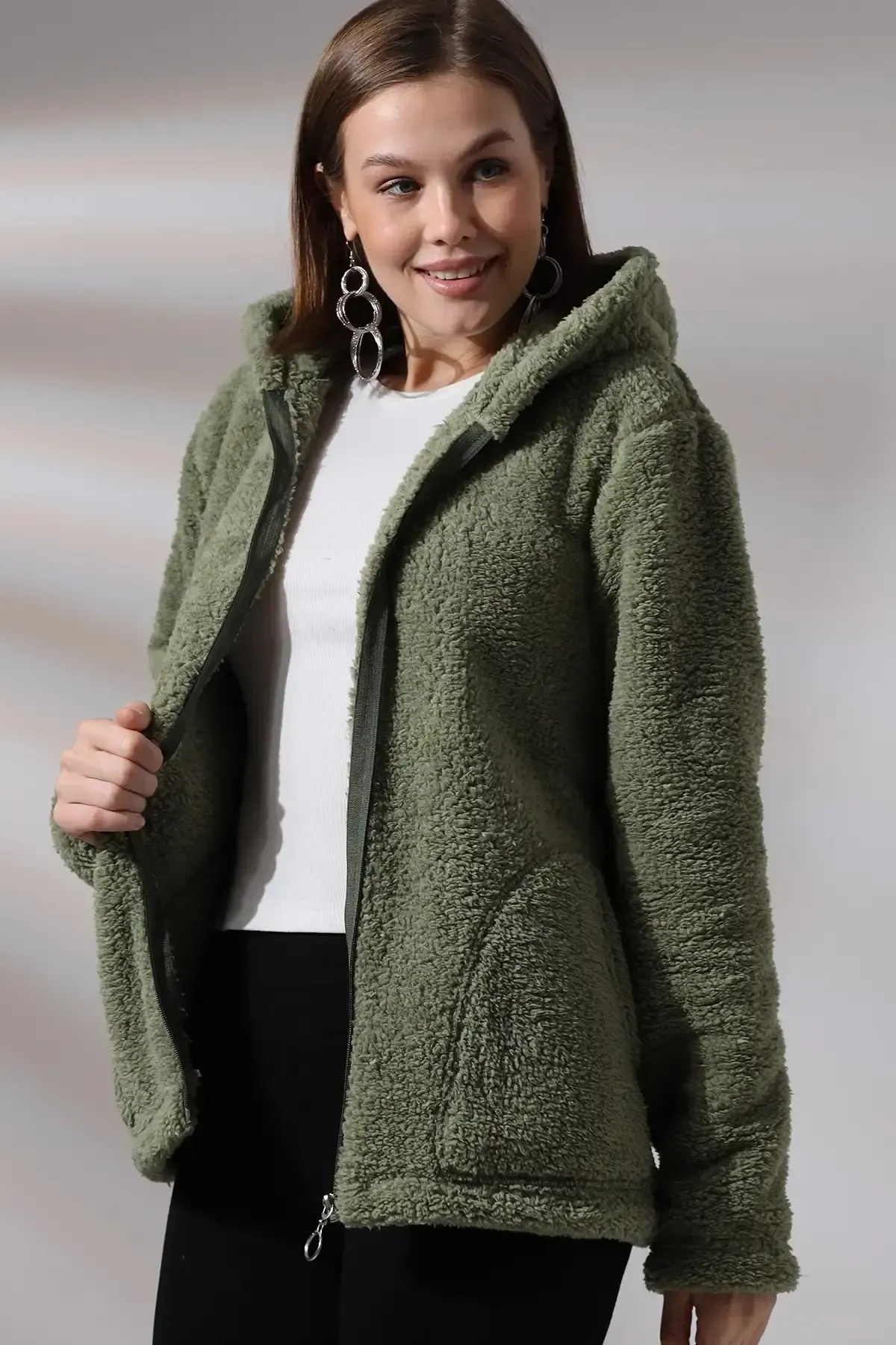 Fermuarlı Polar Sweat-plrsw-123-yysl