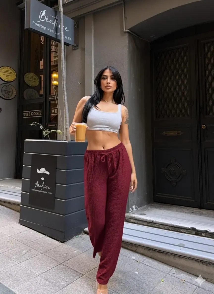 Gofre Bol Paça Pantalon Bordo-gfr1001-brd