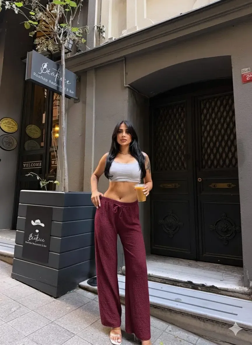 Gofre Bol Paça Pantalon Bordo-gfr1001-brd