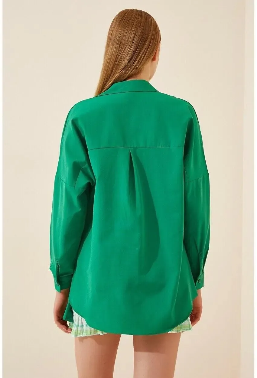 Oversize Uzun Basic Gömlek-3900gmlk-ysl