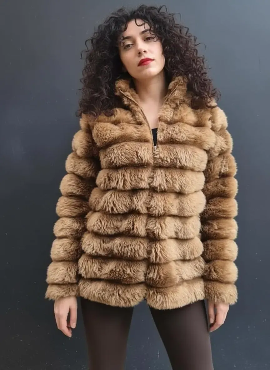 Peluş Suni Kürk Ceket-krk-1001-kkv
