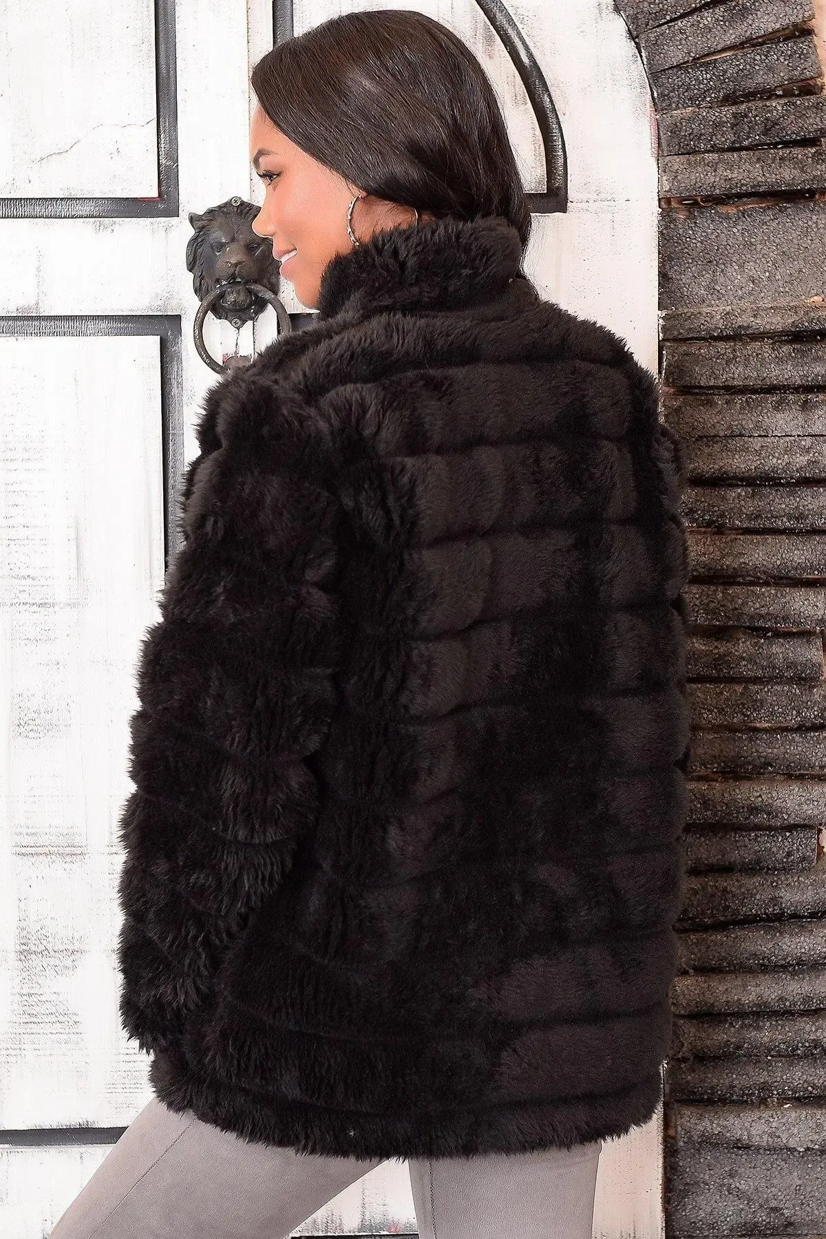 Peluş Suni Kürk Ceket-krk-1001-syh