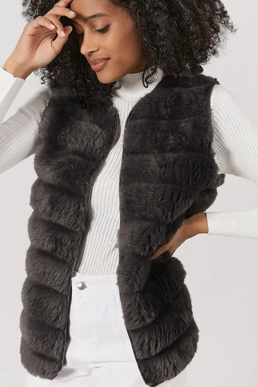 Peluş Suni Kürk Yelek-krkylk-110-ant