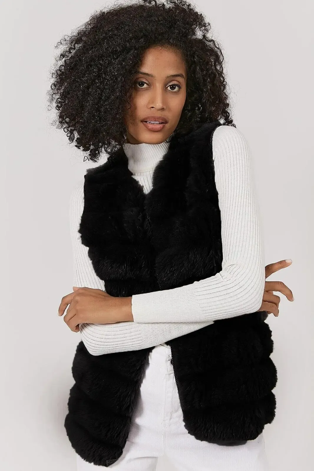 Peluş Suni Kürk Yelek-krkylk-110-syh
