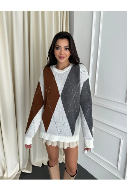 Baklava Desen Triko Kazak