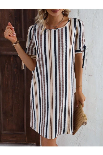 Baskılı İthal Keten Elbise