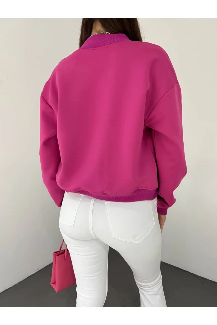 Dalgıç Kumaş Çift Cepli  Bomber Ceket
