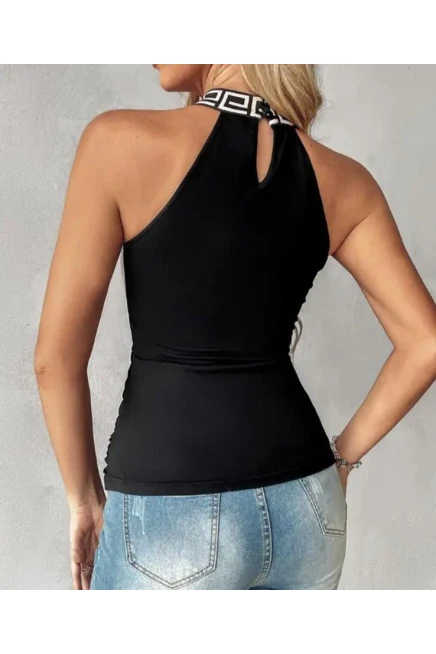 Dalgıç Kumaş Çift Renkli Bluz