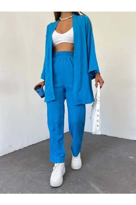 Desenli Kalın Bodrum Kumaş Ceket&Pantolon Takım