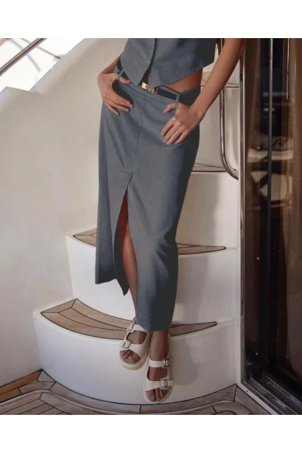 İthal Keten Kumaş Takım Kemer Dahildir