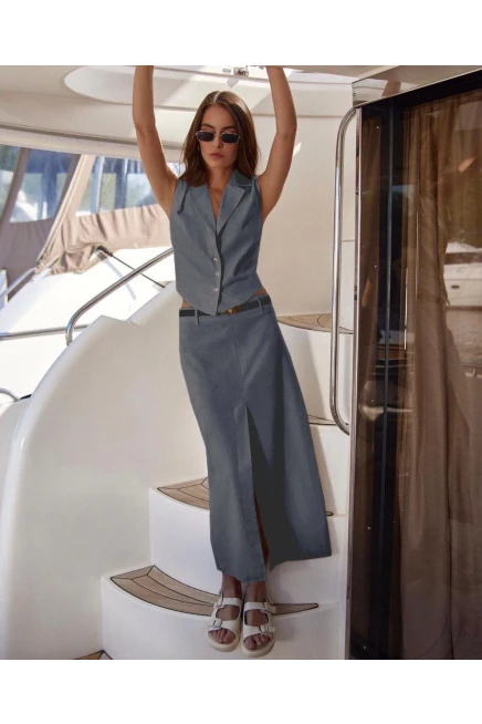 İthal Keten Kumaş Takım Kemer Dahildir