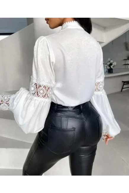 Jessıka Kumaş Güpür Detaylı Gömlek