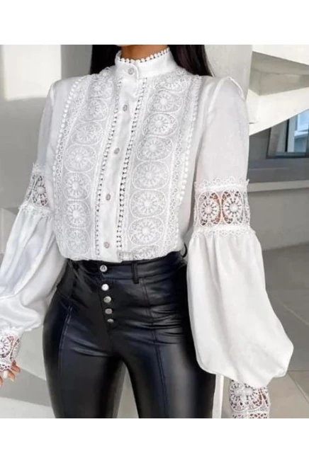 Jessıka Kumaş Güpür Detaylı Gömlek