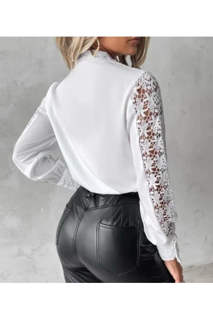 Jessika  Kumaş Güpür Detaylı Gömlek