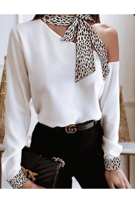 Jessıka Kumaş Leopr Detaylı Bluz