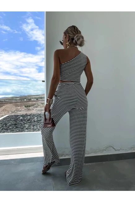 Likralı Suprem Kumaş Üstü  Tek Omuzlu İkili Takım