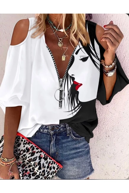 Özel Tasarım Omuz & Fermuar Detaylı Gömlek