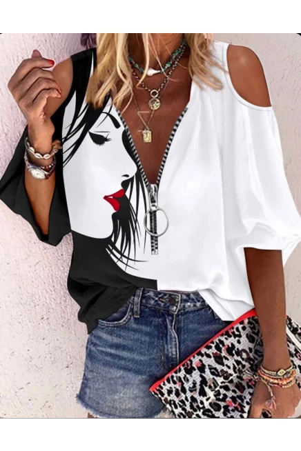 Özel Tasarım Omuz & Fermuar Detaylı Gömlek