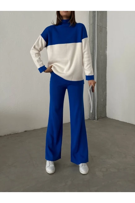 Rahat Kalıp Çift Renkli Triko Takım