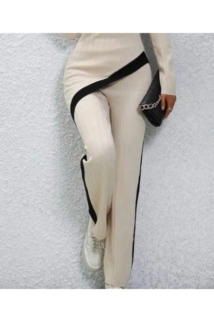 Kaşkorse Kumaş Yanları Şerit Detaylı Takım