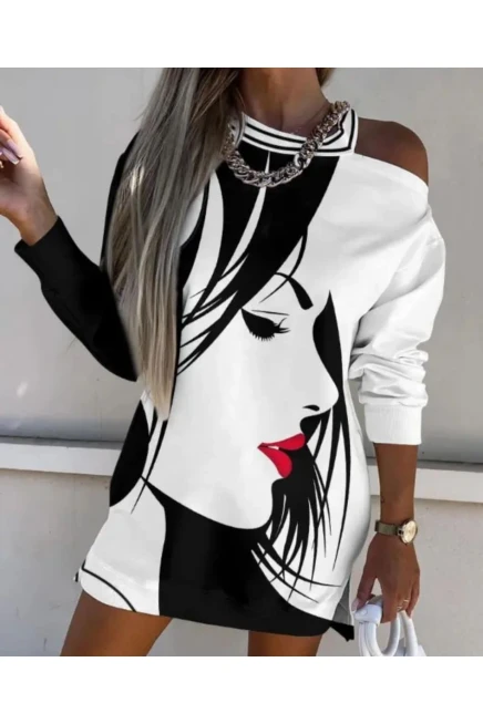 Scuba Dalgıç Kumaş dijital Baskılı Elbise