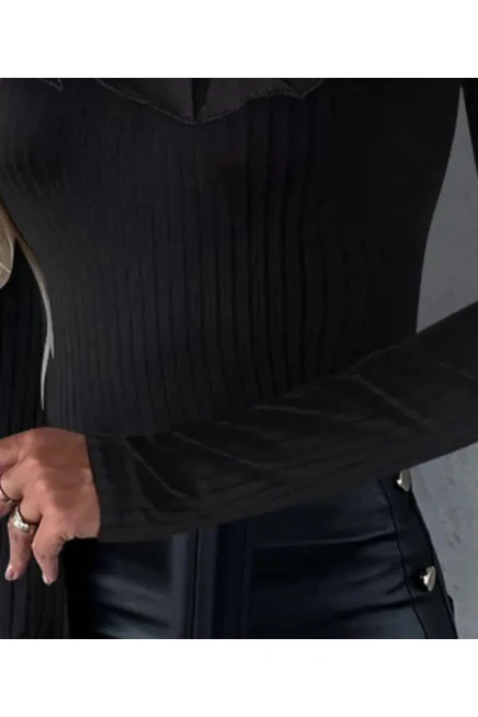 Scuba Dalgıç Kumaş İthal Taş ve Dakron Kumaş Detaylı Bluz