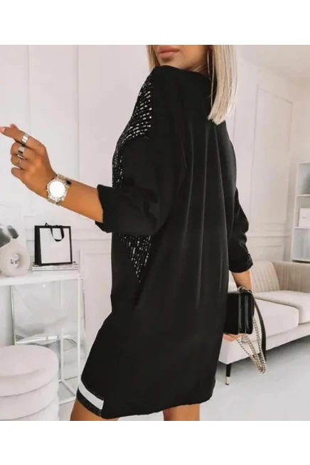 Scuba Dalgıç Kumaş Payet Detaylı Elbise