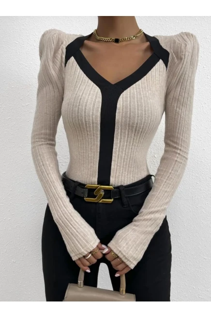 Şeritli Kaşkorse Bluz