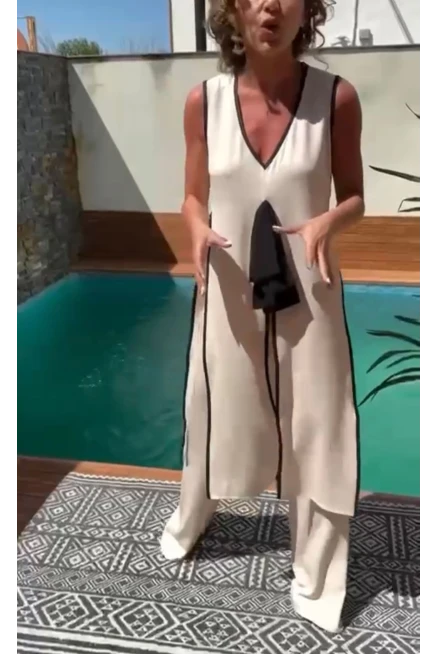 Sundy Kumaş Garni Detaylı 2 Li Takım