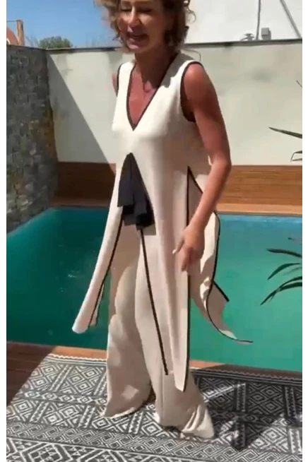 Sundy Kumaş Garni Detaylı 2 Li Takım