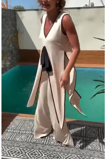 Sundy Kumaş Garni Detaylı 2 Li Takım