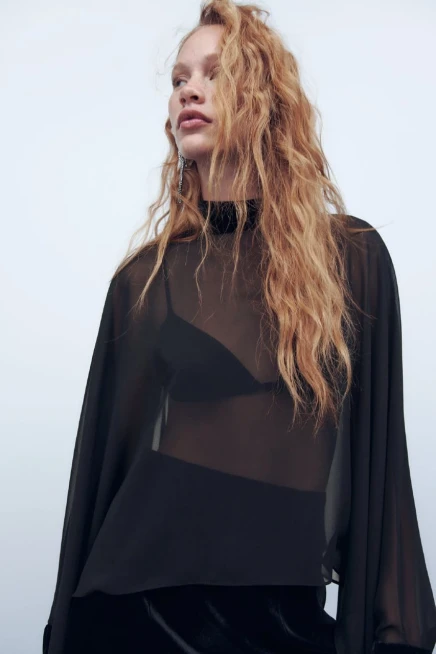 Z@R@ Model Tül Bluz