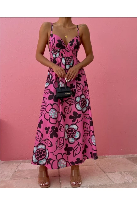 Z@R@ Poplin Kumaş Maxi Çiçekli Elbise