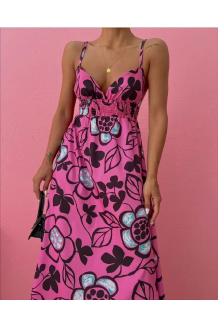 Z@R@ Poplin Kumaş Maxi Çiçekli Elbise