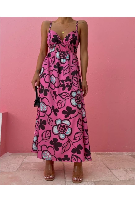 Z@R@ Poplin Kumaş Maxi Çiçekli Elbise