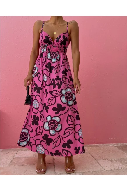 Z@R@ Poplin Kumaş Maxi Çiçekli Elbise