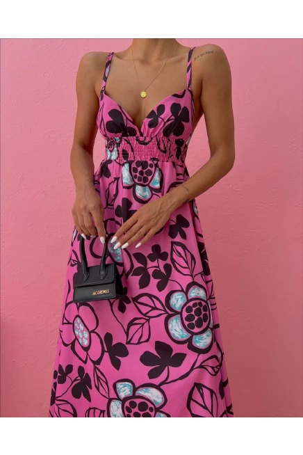 Z@R@ Poplin Kumaş Maxi Çiçekli Elbise